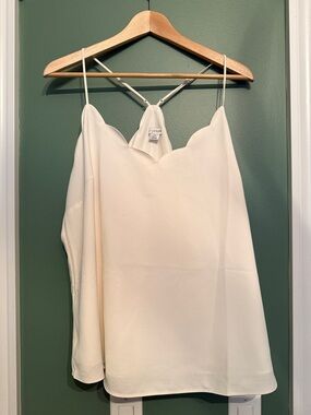 J. Crew Ivory Scalloped-Edge Camisole